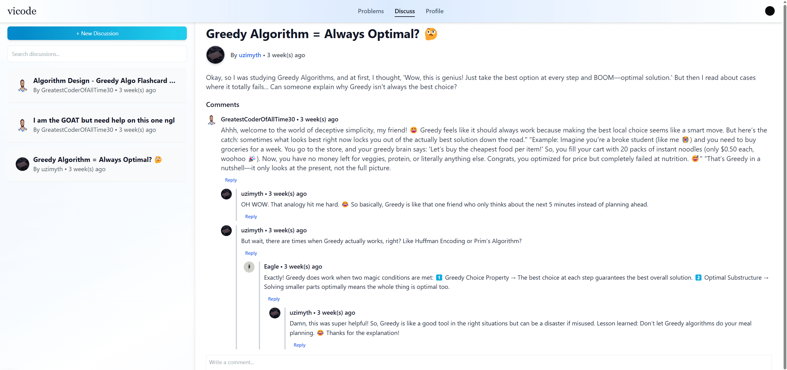 Discuss Section Image